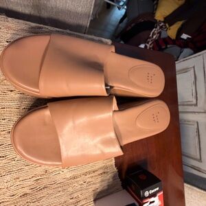 A New Day Women's Tan Slide Sandals